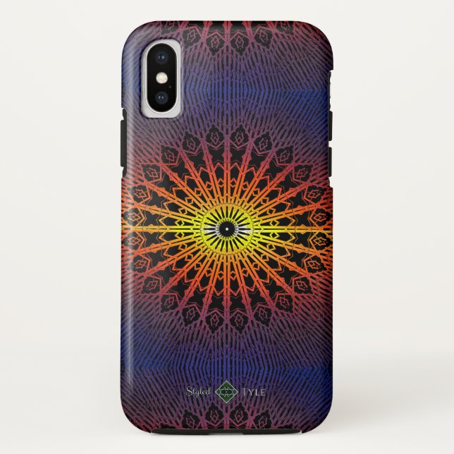 Funda De Case-Mate Para iPhone Mandala Espejo ( Arcoíris ) (Reverso)
