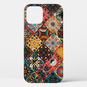 Funda Para iPhone 12 Mandala floral étnica sin fisuras. Colorido m