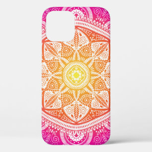 Funda Para iPhone 12 Mandala floral ornamental: vendimia colorida.
