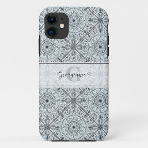 Funda Para iPhone 11 Mandala gris de armonía floral y azucarada persona