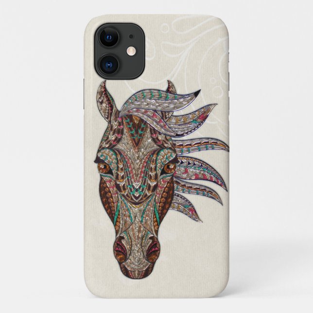 Funda De Case-Mate Para iPhone Mandala Horse Art Elegante y Tranquilo (Reverso)