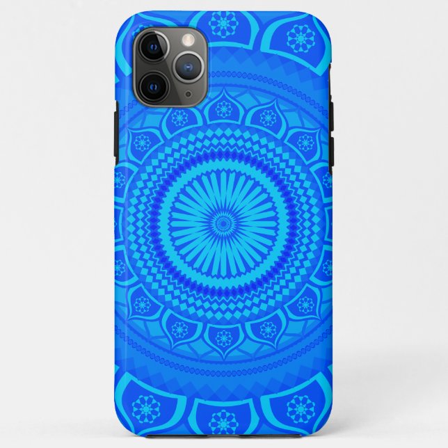 Funda De Case-Mate Para iPhone Mandalá indio azul (Reverso)
