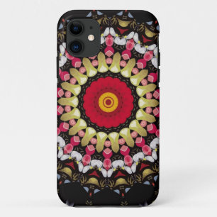 Funda Para iPhone 11 Mandalá Mágico Negro y Rojo