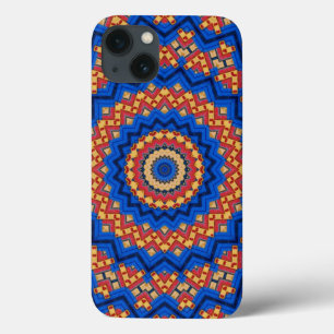Funda Para iPhone 13 Mándala naranja azul