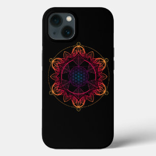 Funda Para iPhone 13 Mandala Sagrada Geometría Fractal Yoga Med Espirit
