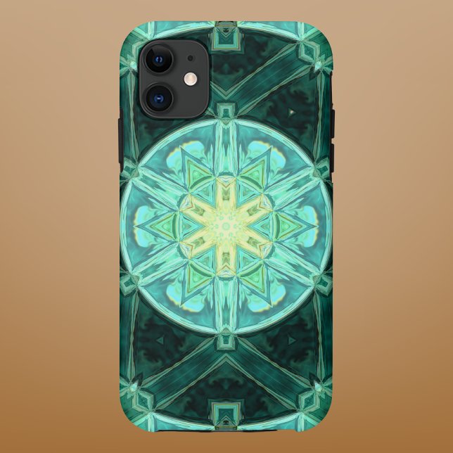 Funda De Case-Mate Para iPhone Mandala Verde azulada y amarilla (Subido por el creador)