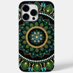Funda Para iPhone 14 Pro Max De Case-Mate Mandala verde   Pintado a mano   Geometría sagrada