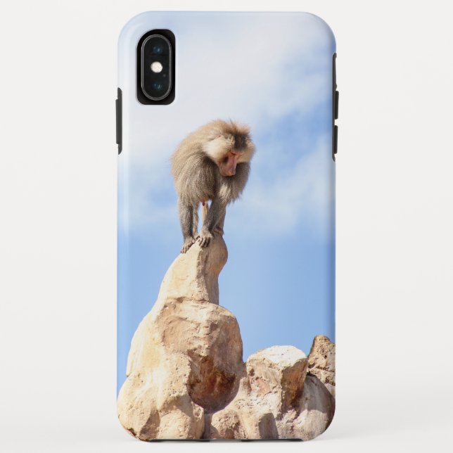Funda De Case-Mate Para iPhone Mandrill mono en la cima de una montaña (Reverso)