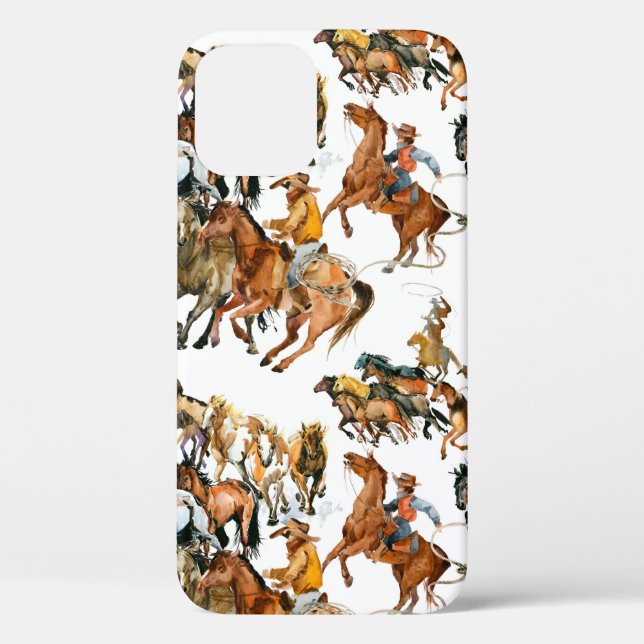 Funda De Case-Mate Para iPhone Manejar caballos sin problemas. Vaquero americano. (Reverso )