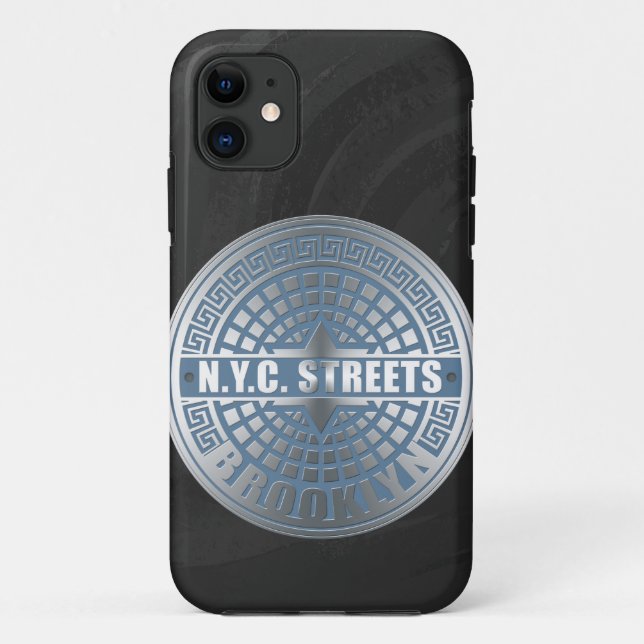 Funda De Case-Mate Para iPhone Manhole Cover Brooklyn Blue (Reverso)