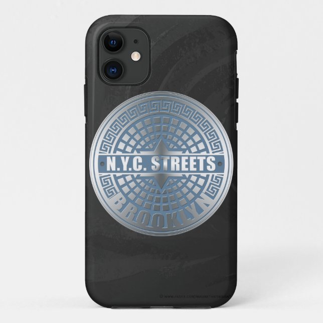 Funda De Case-Mate Para iPhone Manhole Cover Brooklyn Blue (Reverso)