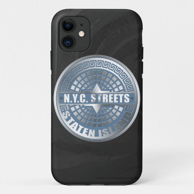 Funda De Case-Mate Para iPhone Manhole Staten Island Blue (Reverso)