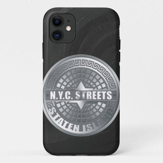 Funda De Case-Mate Para iPhone Manhole Staten Island Gray (Reverso)