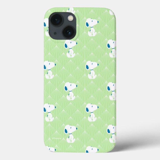 Funda De Case-Mate Para iPhone Maní | Patrón de sueños de deco verde Snoopy (Reverso)