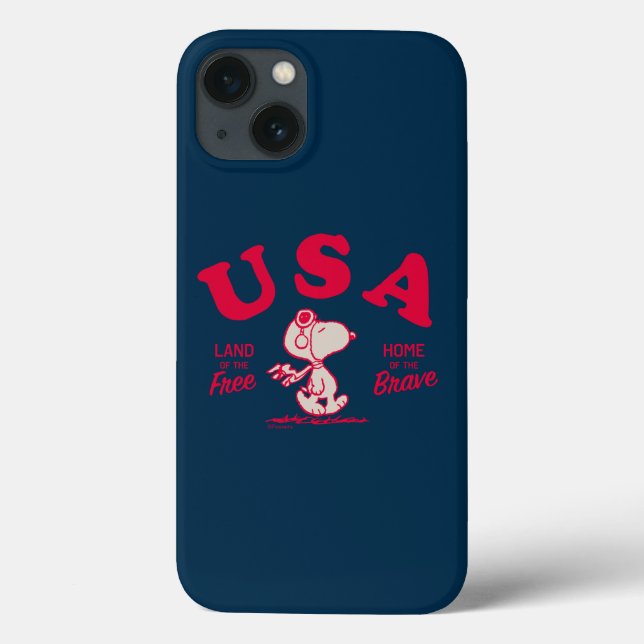 Funda De Case-Mate Para iPhone Maní | Tierra libre de Snoopy USA (Reverso)