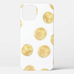 Funda Para iPhone 12 Mano de puntos de Polka dorada dibujada