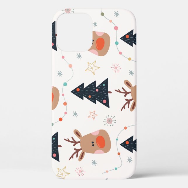Funda De Case-Mate Para iPhone Mano del árbol de renos de los navidades (Reverso )