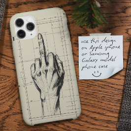 Funda Para iPhone 13 Mano del dedo medio del esbozo del esbozo del dibu