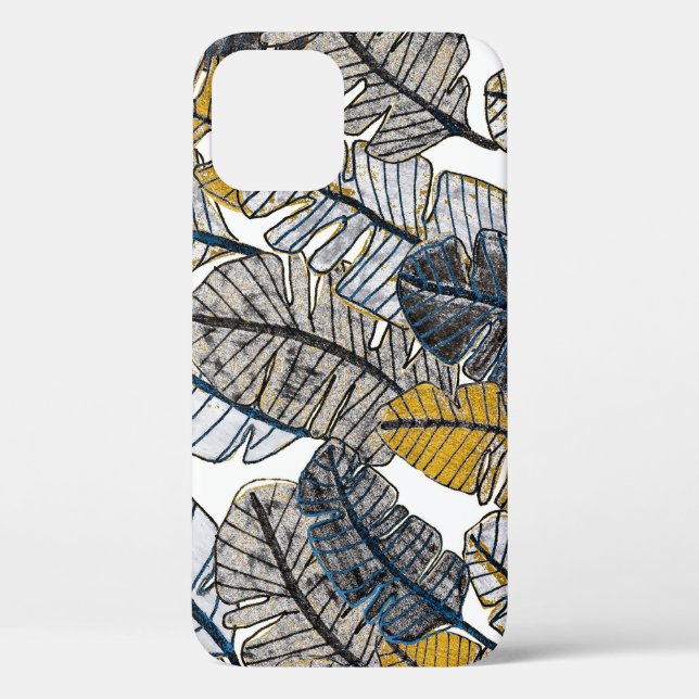 Funda De Case-Mate Para iPhone Mano dibujada: hojas tropicales (Reverso )