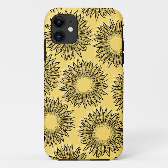 Funda De Case-Mate Para iPhone Mano floral de girasol rústico (Reverso)