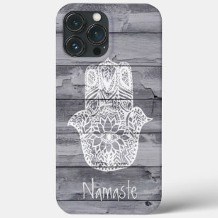 Funda Para iPhone 13 Pro Max Mano handdrawn de Hamsa del namaste de encargo de