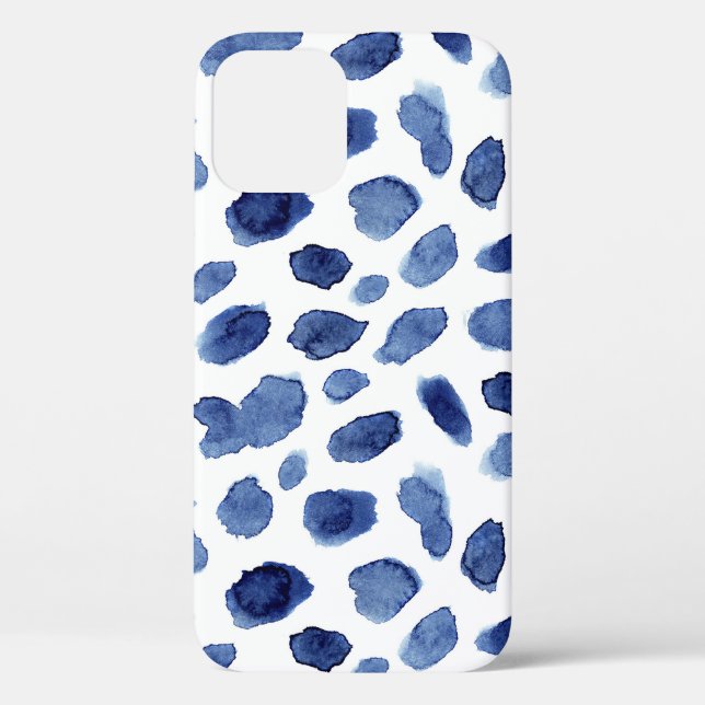 Funda De Case-Mate Para iPhone Mano Pintada, Cortinas De Agua Azul. (Reverso )