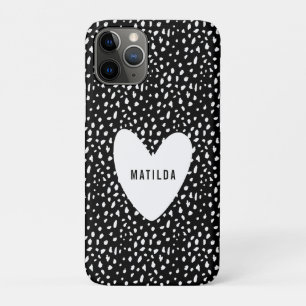 Funda Para iPhone 11 Pro Mano pintada y corazón personalizado