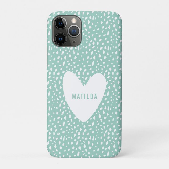 Funda De Case-Mate Para iPhone Mano pintada y corazón personalizado (Reverso)