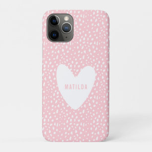 Funda Para iPhone 11 Pro Mano pintada y corazón personalizado