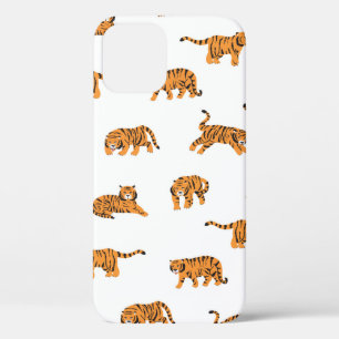 Funda Para iPhone 12 Mano vintage sin fisuras de tigre japonés