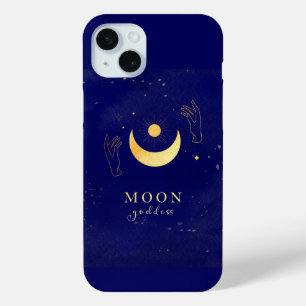 Funda Para iPhone 15 Mini Manos doradas con la diosa de la luna