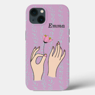 Funda Para iPhone 13 Manos femeninas en Lavanda