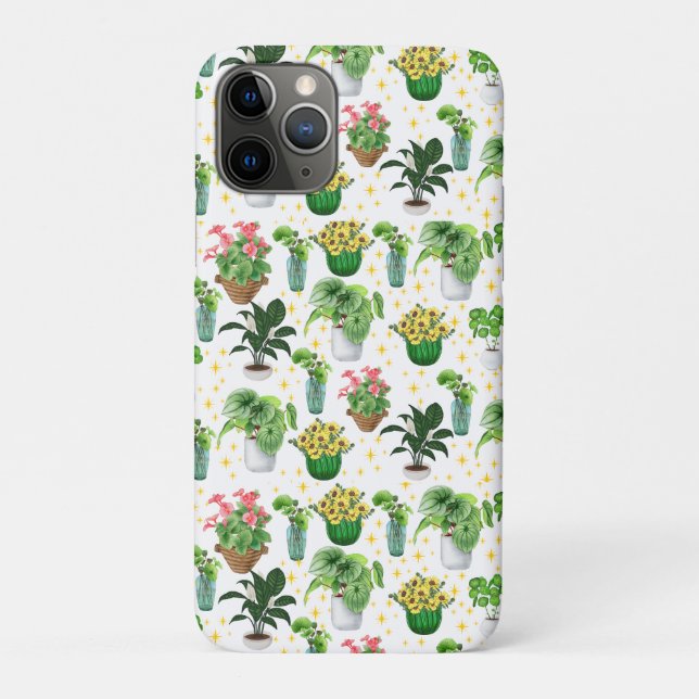 Funda De Case-Mate Para iPhone Manta de Plantas en Macetas Caprichosas (Reverso)