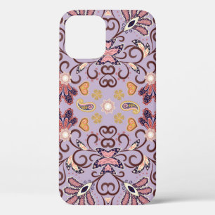 Funda Para iPhone 12 Manteles florales indios: adorable patrón pastel