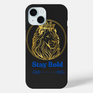 Funda Para iPhone 15 Mantén la Audacia – Diseño del León Rey Real | Sím