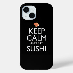 Funda Para iPhone 15 Mantén la Calma y Come Sushi