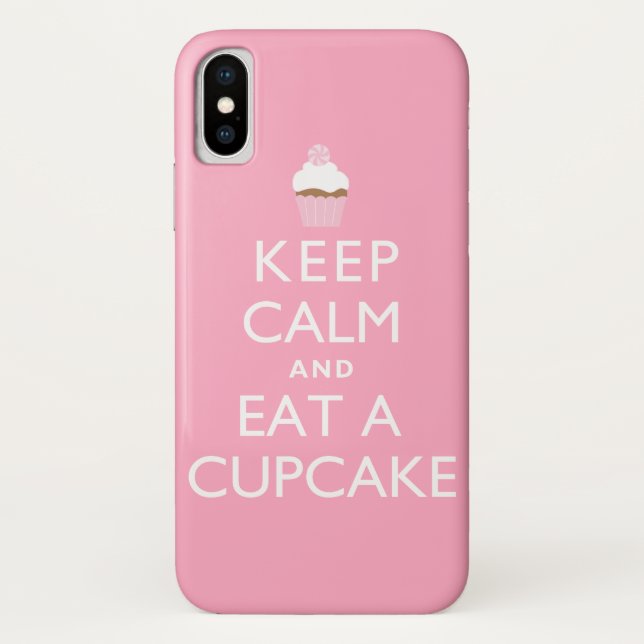 Funda De Case-Mate Para iPhone Mantén la calma y come un pastel {rosa} (Reverso)