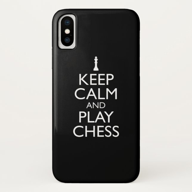 Funda De Case-Mate Para iPhone Mantén La Calma Y Juega Al Ajedrez (Reverso)