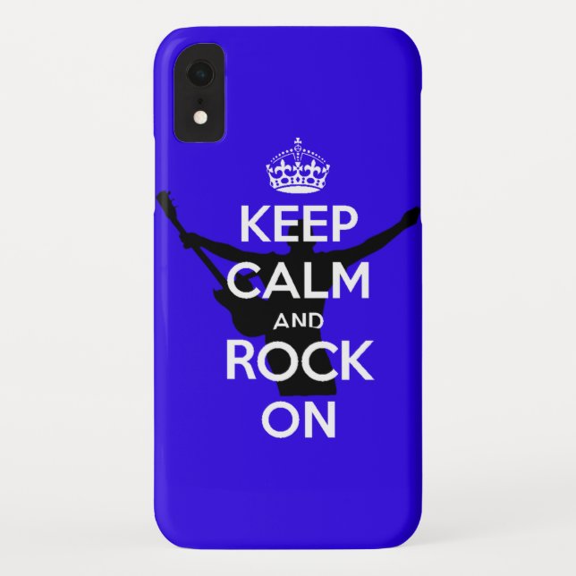Funda De Case-Mate Para iPhone Mantén la calma y sigue con el rock (Reverso)