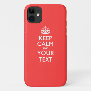 Funda Para iPhone 11 MANTENER CALMA personalizada y su texto en Coral