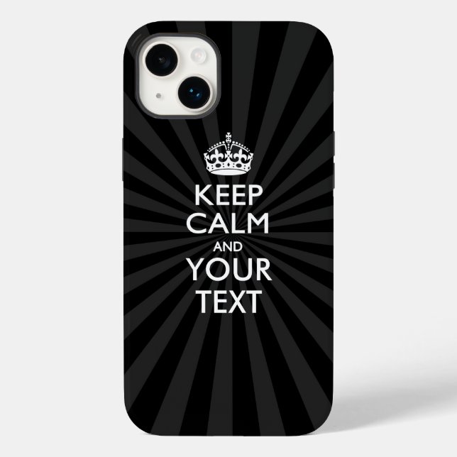 Funda De Case-Mate Para iPhone MANTENER CALMA personalizada y su texto en ráfaga (Reverso )