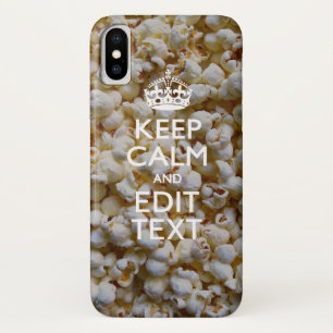 Funda Para iPhone X MANTENER CALMA Y Popcorn de texto