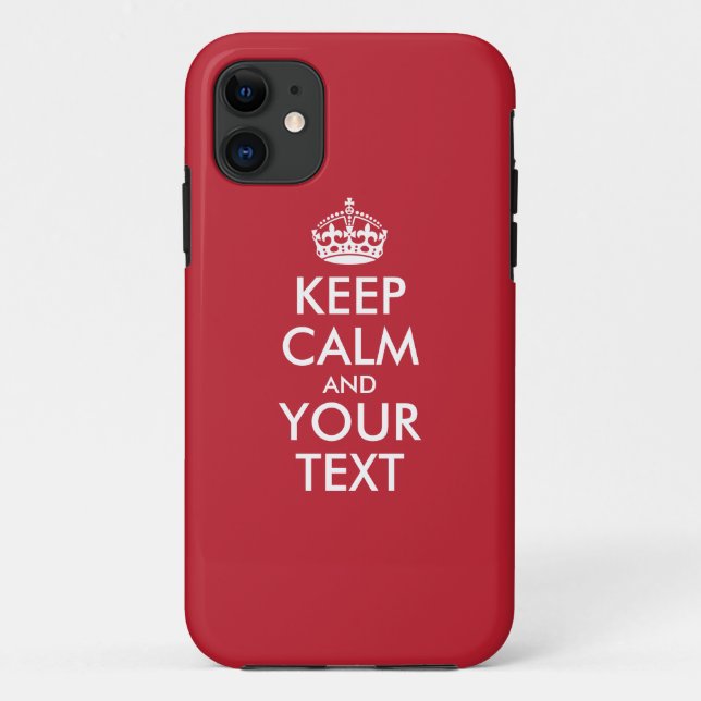 Funda De Case-Mate Para iPhone MANTENER CALMA Y TU TEXTO - palabras blancas (Reverso)