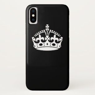 Funda Para iPhone X Mantener el diseño de la corona tranquila en negro