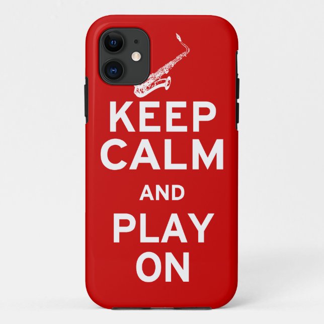 Funda De Case-Mate Para iPhone Mantener la calma del saxofón (Reverso)