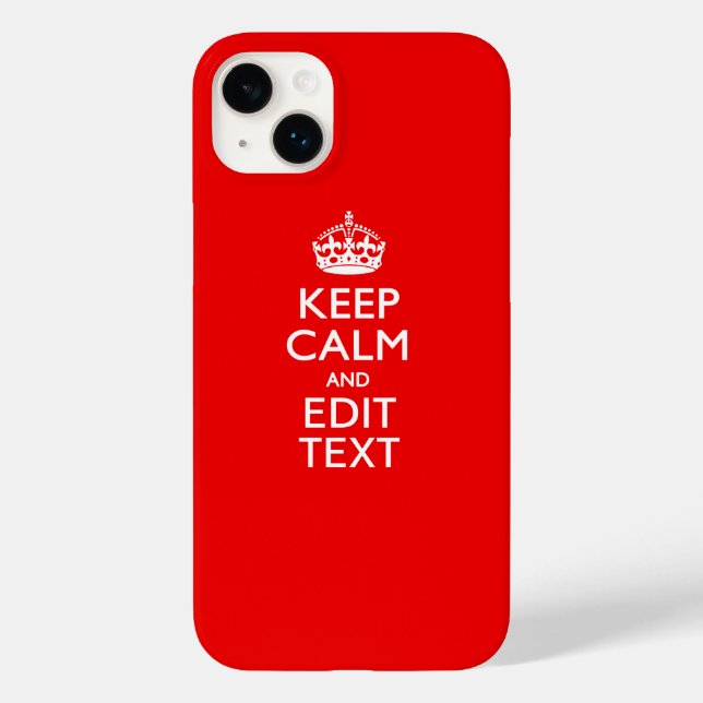 Funda De Case-Mate Para iPhone Mantener La Calma Personalizada Y Editar El Texto  (Reverso )