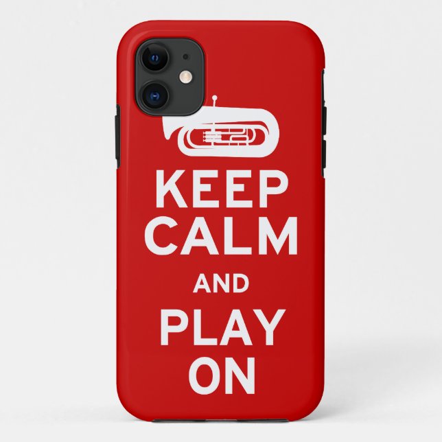 Funda De Case-Mate Para iPhone Mantener la calma Tuba (Reverso)