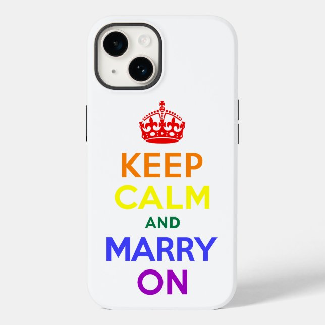 Funda De Case-Mate Para iPhone Mantener la calma y casarse (Reverso )