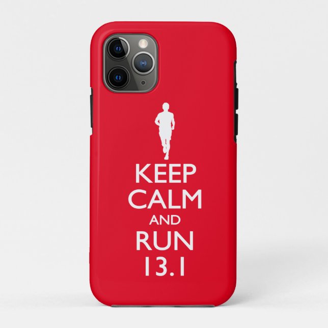 Funda De Case-Mate Para iPhone Mantener la calma y correr 13.1 (Reverso)