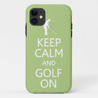 Mantener la calma y el golf En el estuche para iPh